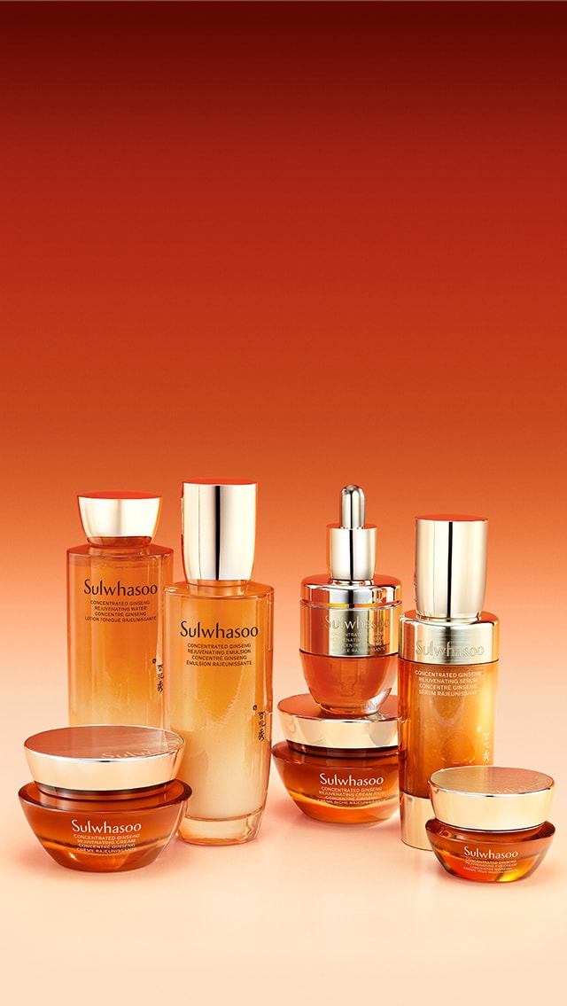 NEW SULWHASOO CONCENTRATED GINSENG LINE - CONCENTRATED GINSENG REJUVENATING CREAM, CONCENTRATED GINSENG REJUVENATING CREAM RICH, CONCENTRATED GINSENG REJUVENATING EYE CREAM, CONCENTRATED GINSENG REJUVENATING WATER, 
                        CONCENTRATED GINSENG REJUVENATING EMULSION, 
                        CONCENTRATED GINSENG REJUVENATING AMPOULE, 
                        CONCENTRATED GINSENG REJUVENATING SERUM