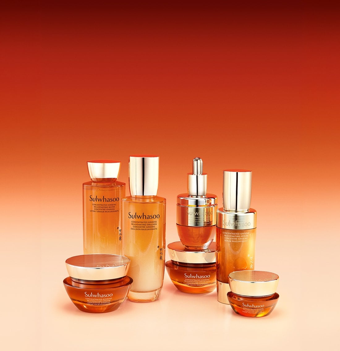 NEW SULWHASOO CONCENTRATED GINSENG LINE - CONCENTRATED GINSENG REJUVENATING CREAM, CONCENTRATED GINSENG REJUVENATING CREAM RICH, CONCENTRATED GINSENG REJUVENATING EYE CREAM, CONCENTRATED GINSENG REJUVENATING WATER, 
                        CONCENTRATED GINSENG REJUVENATING EMULSION, 
                        CONCENTRATED GINSENG REJUVENATING AMPOULE, 
                        CONCENTRATED GINSENG REJUVENATING SERUM
