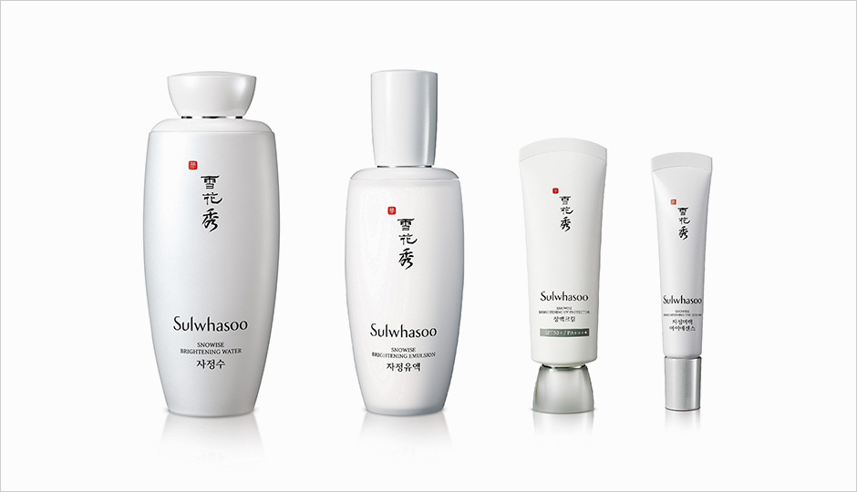 Snowise Brightening Water, Snowise Brightening Emulsion, Snowise Brightening UV Protector, Snowise Brightening Eye Serum.