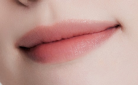 A model with Perfecting Lip Color NO. 330 BLOOM applied once
