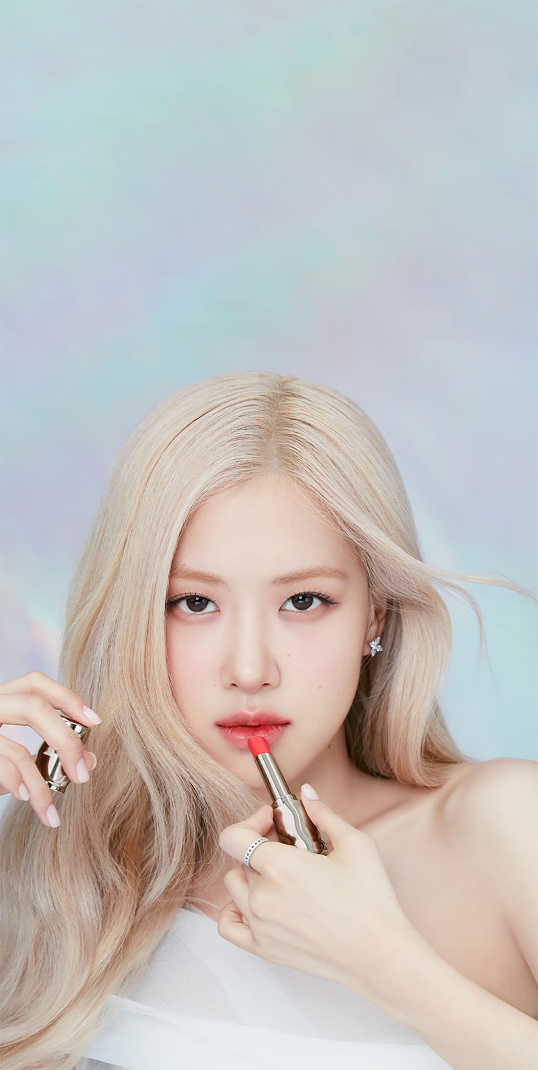 Rosé with Perfect Lip Color on her lips