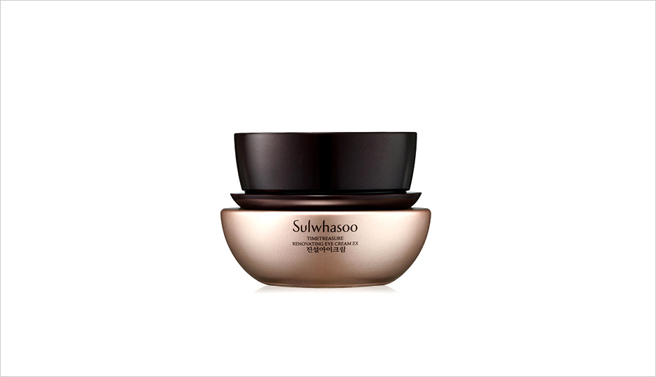 Timetreasure Renovating Eye Cream EX delivers premium anti-aging care based on precious ingredients derived from Red pine