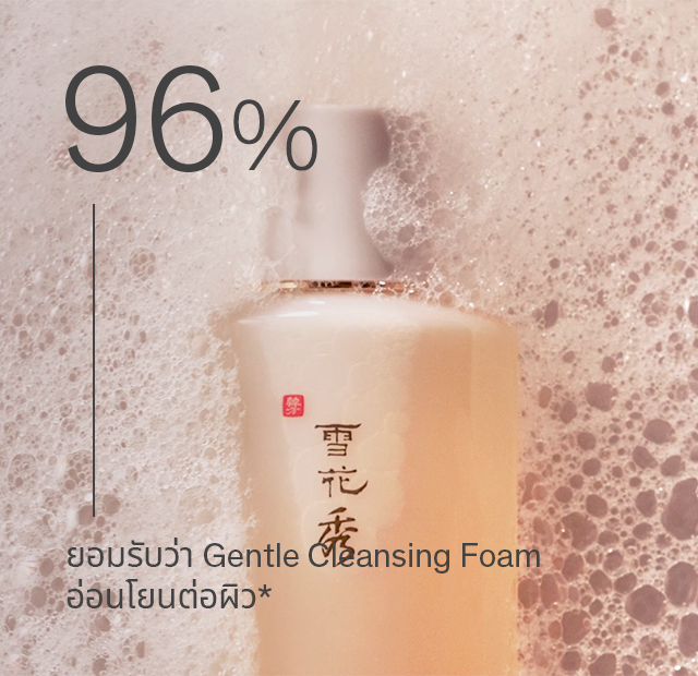 96% ยอมรับว่า Gentle Cleansing Foam อ่อนโยนต่อผิว*