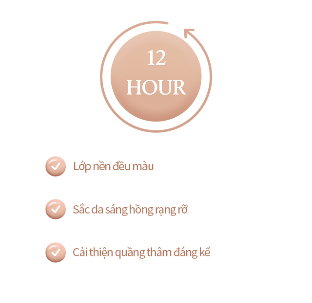 12-hour lasting cover and brightening effect